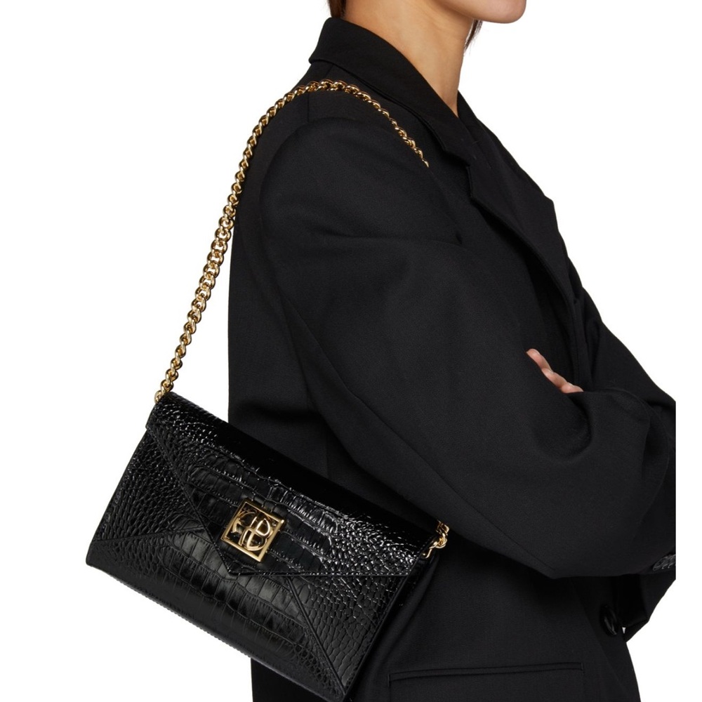 New Anine Bing black croc clutch/handbag